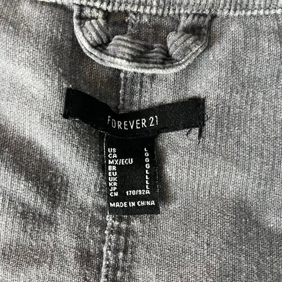 Grey Corduroy Bomber Jacket - Picture 9 of 10